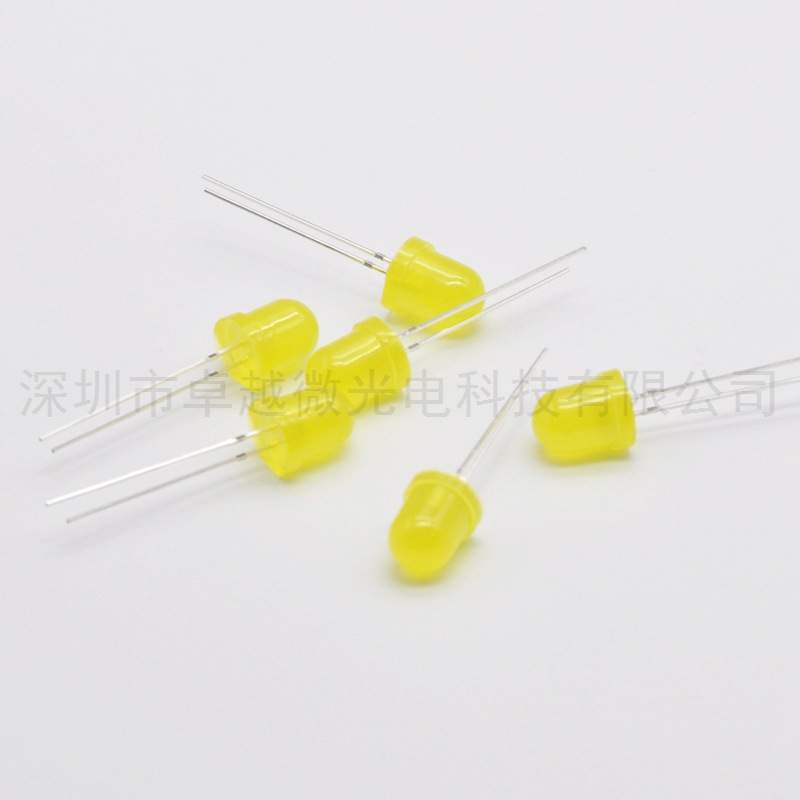 发光二极管LED 8毫米灯珠直插led 8mm黄发黄高亮  f8黄色LED