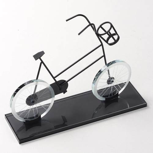 自行车模型仿真水晶摆件创意复古怀旧餐厅样板间桌面金属单车饰品