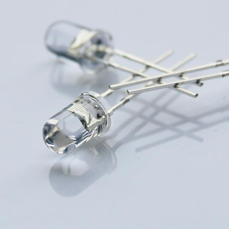 8MM圆头有边暖白光长脚led发光二极管金线超高亮8mm直插灯珠