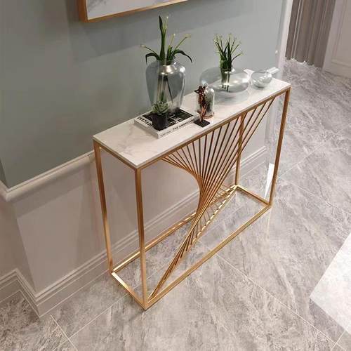 现代简约大理石玄关桌子客厅端景台小条案窄走廊玄关柜靠墙置物架