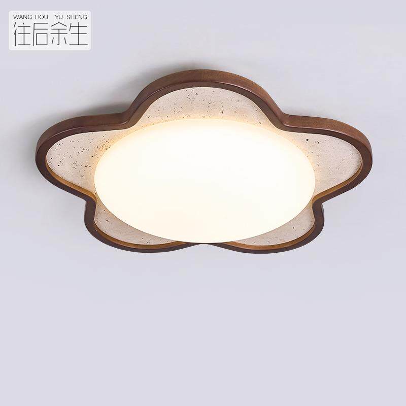 中古卧室吸顶灯全光谱奶油风儿童房星星胡桃木色美式书房餐厅灯具