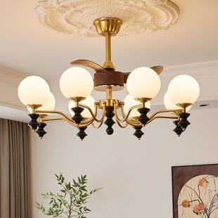 法式 复古vintage南洋风餐厅灯中古风卧室风扇灯 轻奢客厅吊灯美式