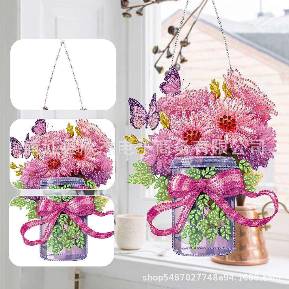 7.87x9.84in 戴伊钻石画挂装饰品挂件-花瓶