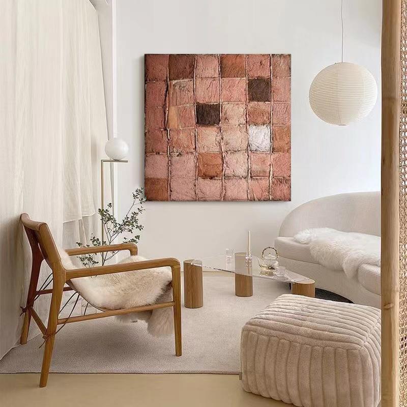 顺丰手绘油画《无题》客厅装饰画背景画挂画木雕画立体画