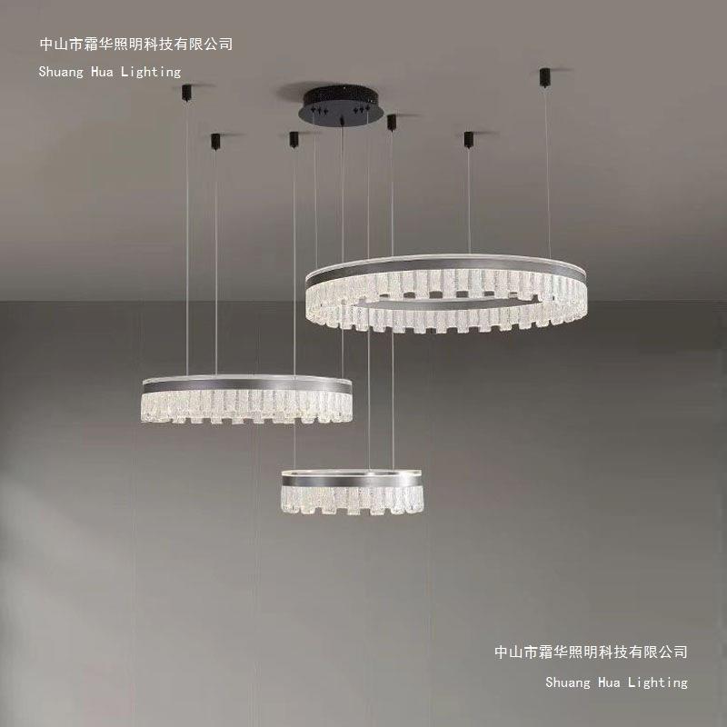 意式极简客厅灯高级感设计师大厅灯2025新款现代简约圆形餐厅吊灯