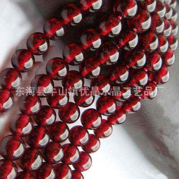 厂价级酒红天然石榴石半成品 圆珠 散珠4-10mm 石榴石图片