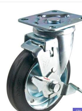 STC-150 CBC S-2 6寸黑色铁芯橡胶边刹轮 安装高度190MM 南星