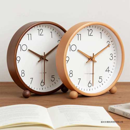 中古风实木座钟家用客厅2025新款摆台式静音钟表摆放桌面时钟摆件