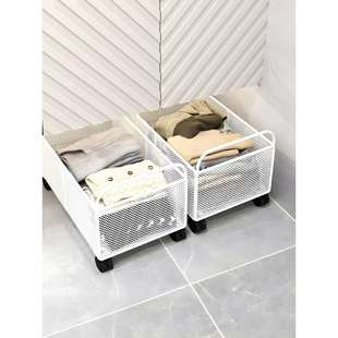 可移动脏衣篮洗漱台袜子收纳筐带轮小推车浴室柜下置物架洗衣篮子