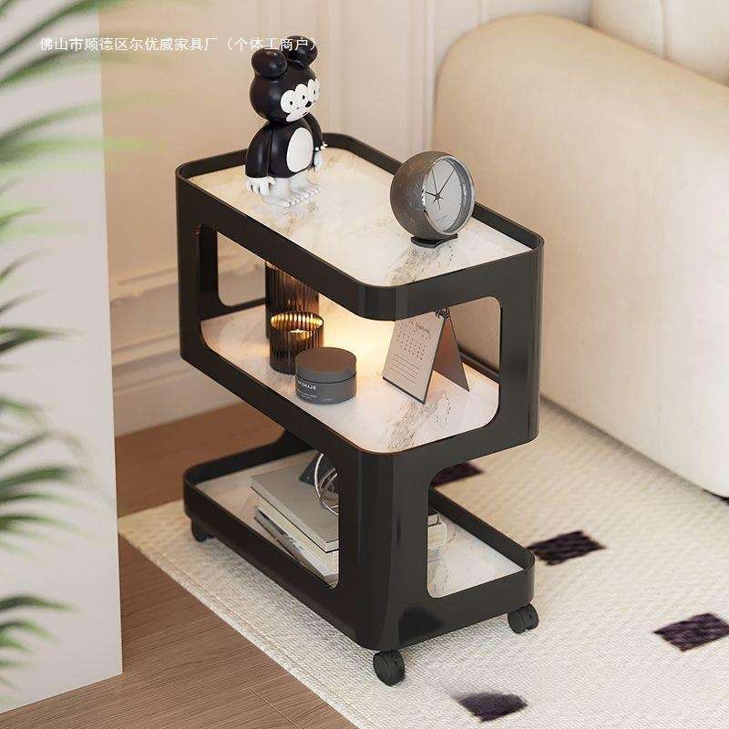 边几客厅创意茶几沙发边柜可移动小茶几铁艺带轮角几侧边储物柜子