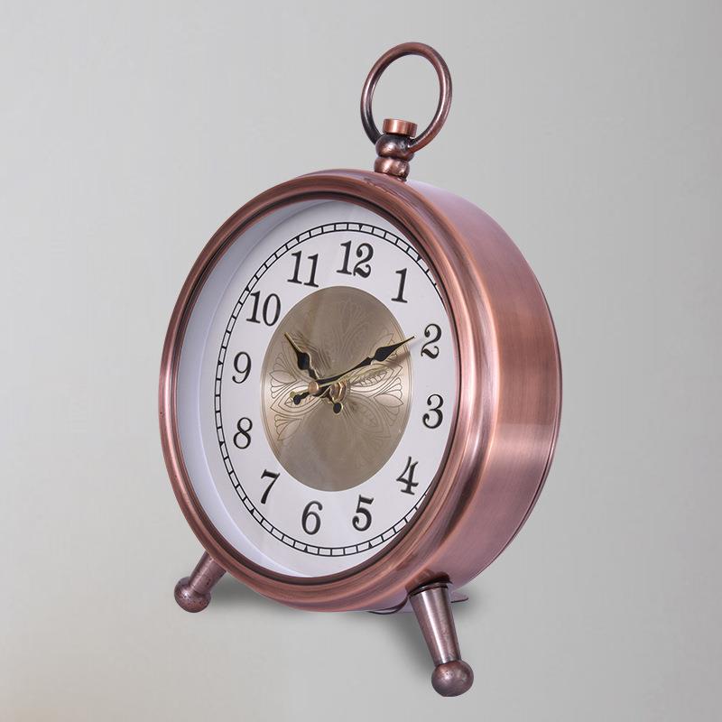 家用时尚轻奢座钟床头柜个性台钟家居装饰立钟美式复古时钟中式钟