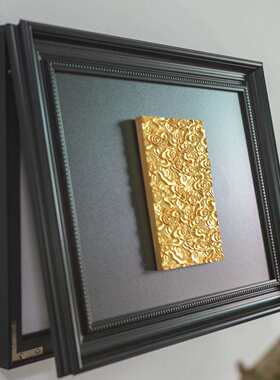 中古风电表箱电表盒遮挡金色祥云立体浮雕雕塑装饰画配电箱盖板