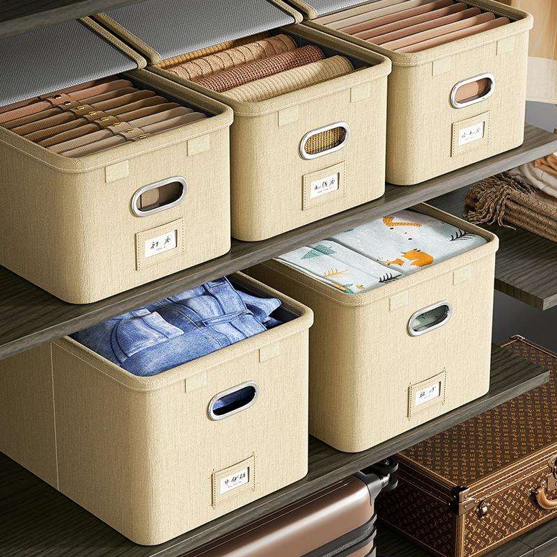 衣物衣服收纳箱家用裤子整理筐衣柜分层布艺可折叠百纳储华庚