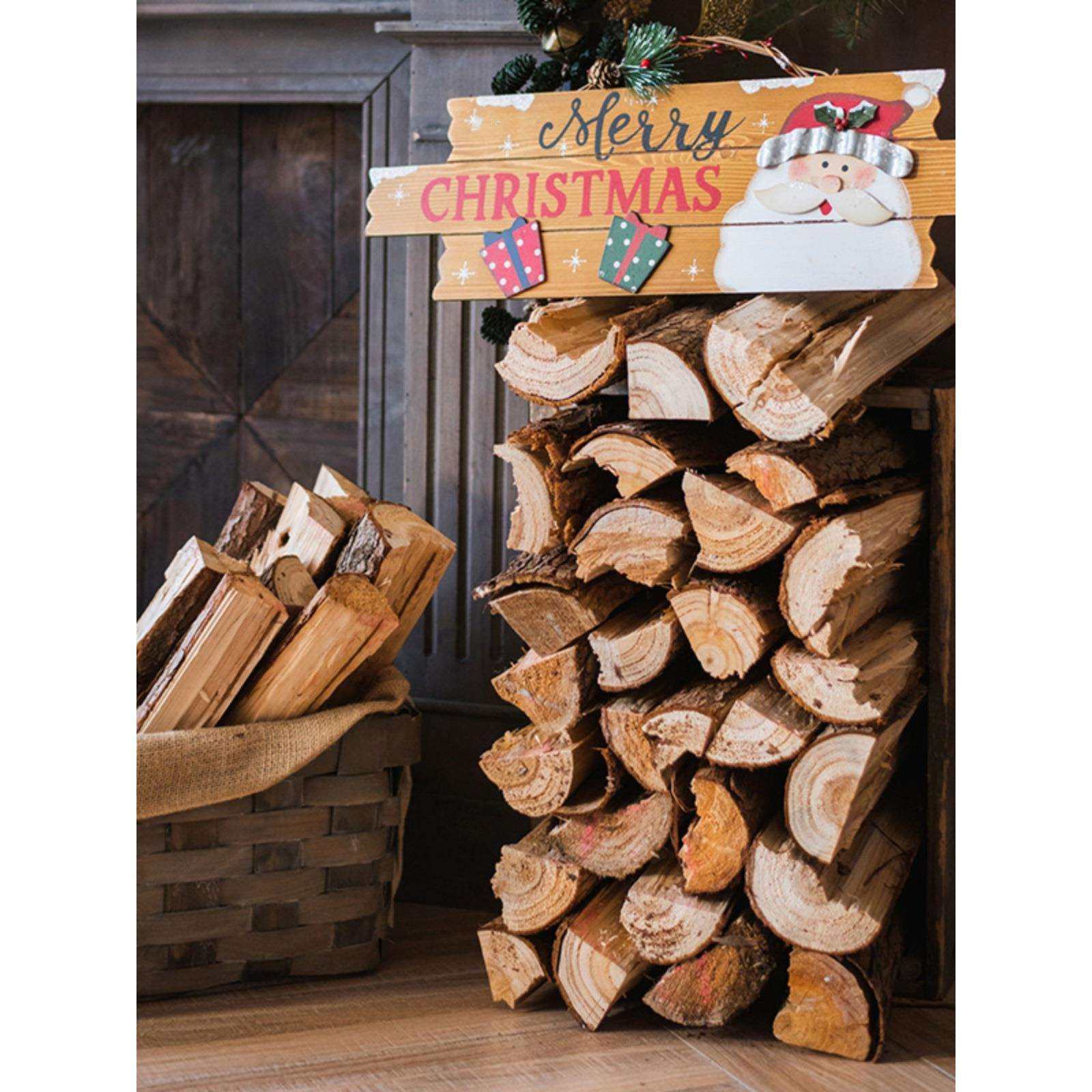 P66D掬涵装饰摆件壁炉橱窗陈列圣诞木柴露营道具木头原木木材美式