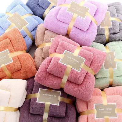 Thickened bath towel coral wool absorbs water and dries quic