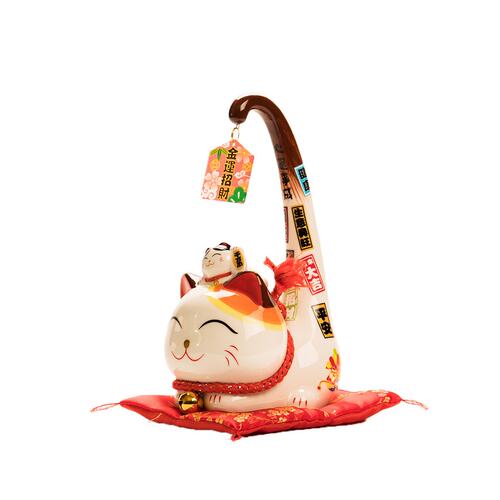 招财猫存钱罐创意长尾猫陶瓷开业礼物店铺收银台摆件家居客厅饰品