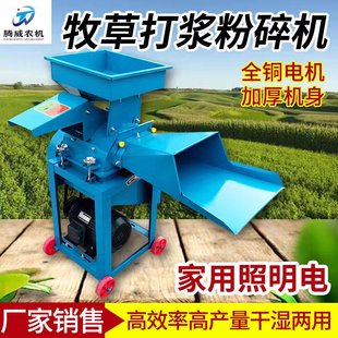 牧草打浆机粉碎机小型家用干湿两用喂猪草养殖玉米秸秆饲料打浆机