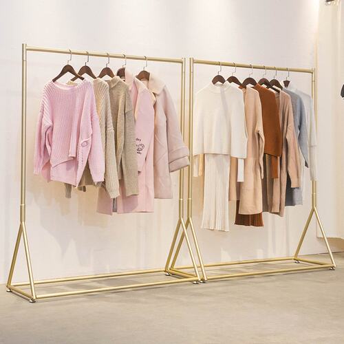 北欧铁艺服装架 服装店落地展示架商场陈列中岛架家用卧室衣帽架