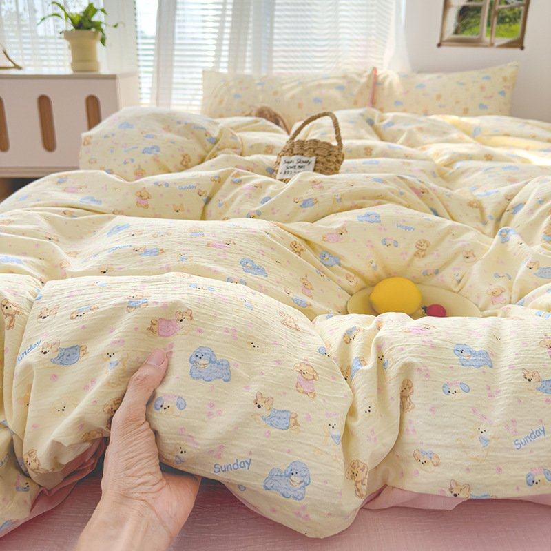 a类母婴级双层纱床上四件套全棉针织棉儿被单卡通 纯棉被套三件套,床上用品,被套,淘宝优惠券,粉丝福利购,淘宝优惠卷