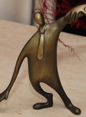 现代创意金属人物雕塑摆件父与子摆件客厅茶几玄关餐桌艺术装饰品