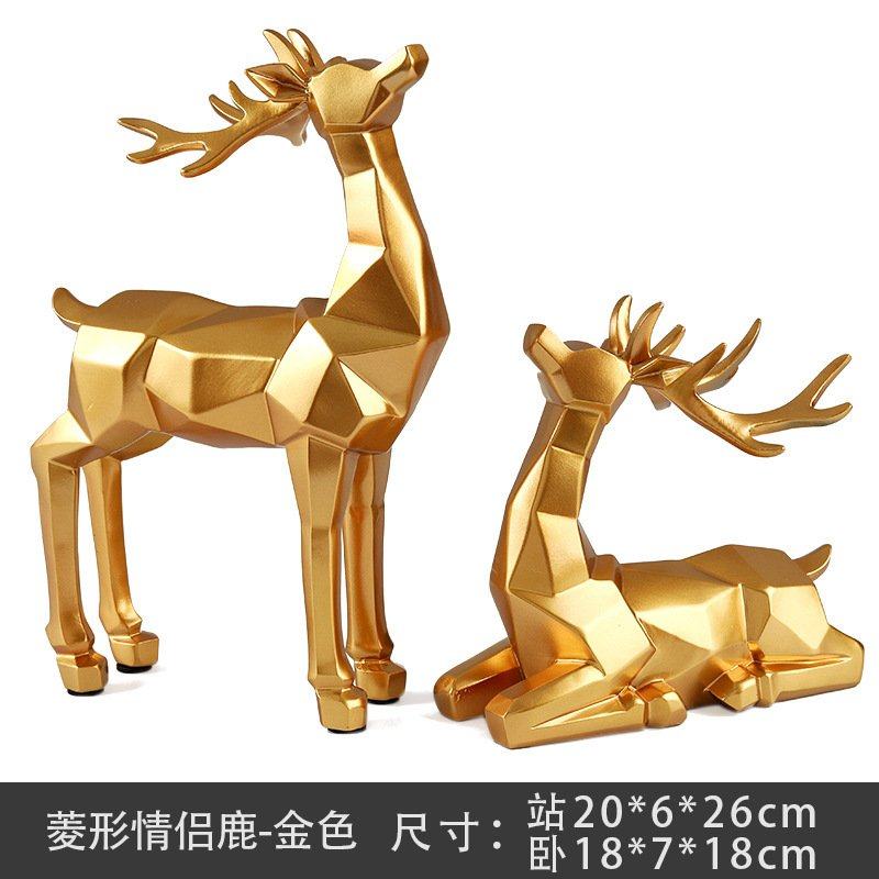 现代鹿摆件轻奢家居客厅玄关桌面电视柜酒柜装饰品乔迁新居礼物,家居饰品,桌面摆件,淘宝优惠券,粉丝福利购,淘宝优惠卷