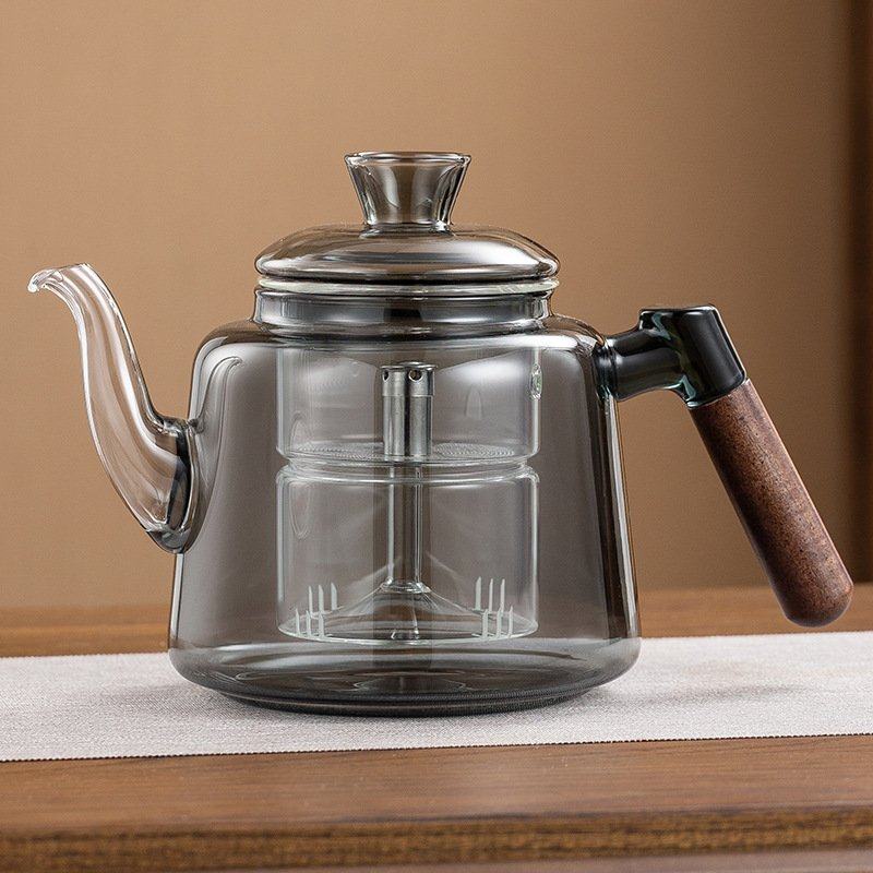 2024新款轻奢玻璃蒸煮茶壶大容量高端自动上水烧水壶胡桃木电陶炉,餐饮具,煮茶炉,淘宝优惠券,粉丝福利购,淘宝优惠卷