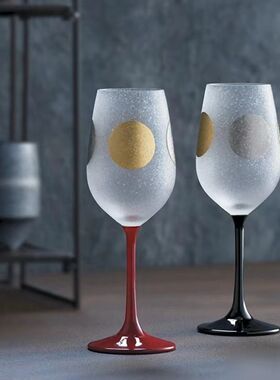 日式日月水杯金银磨砂玻璃杯清酒对杯啤酒杯结婚生日毕业礼物