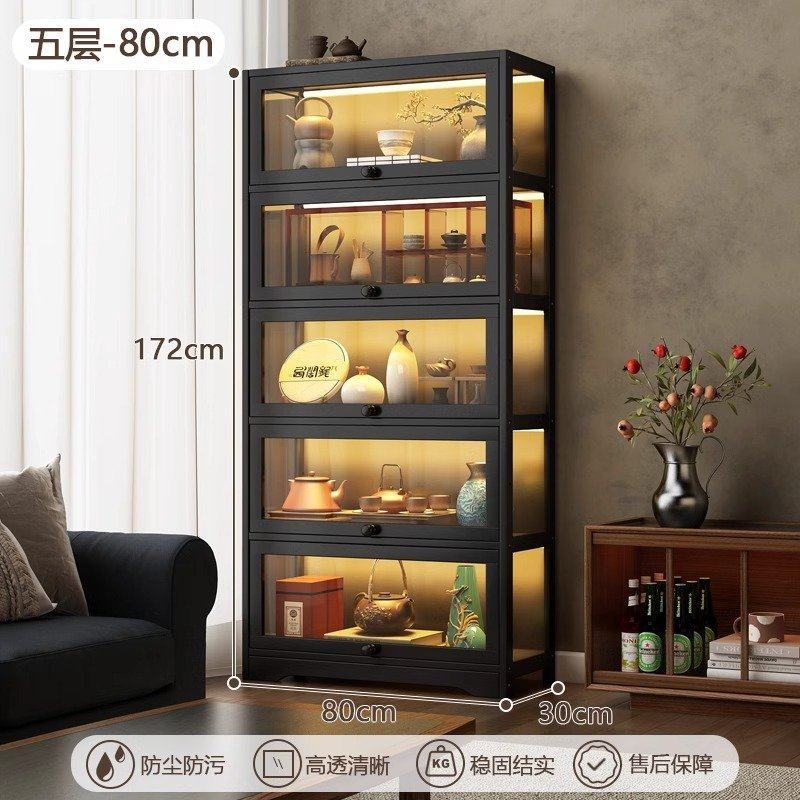 茶柜置物架非实木新中式博古架茶叶架客厅高档防尘古董摆件展示柜,住宅家具,家用陈列柜,淘宝优惠券,粉丝福利购,淘宝优惠卷