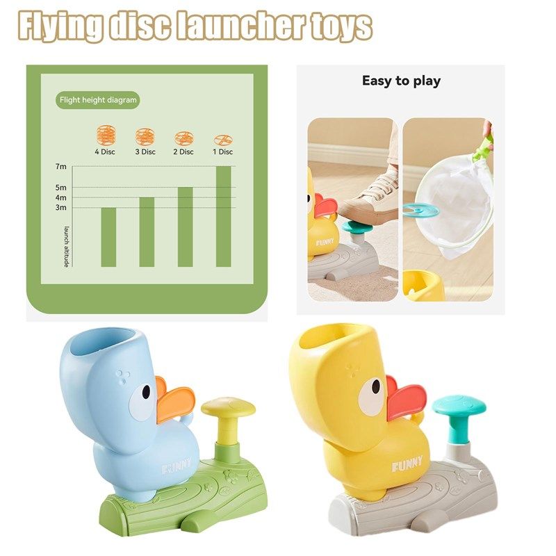 极速Kids Flying Disc Air Rockezt Launcher Outdoor Fun Game S