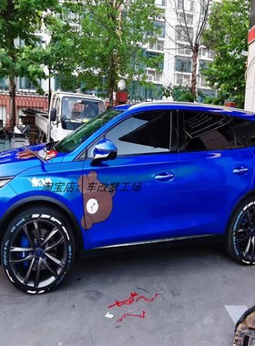 适用于比亚迪唐dmi ndm ev黑色车窗饰条abs覆盖门框装饰改装黑化