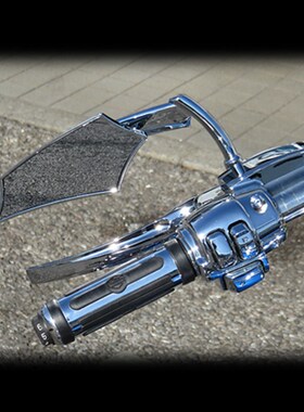 哈雷883 f 48改装反光镜后视镜通用戴娜软尾街霸肥仔路威S黑色120