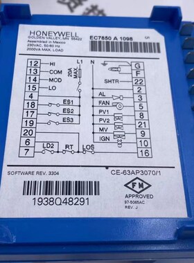 美国霍尼韦尔Honeywepll授权代理燃烧控制器EC7850A1098 五个现货