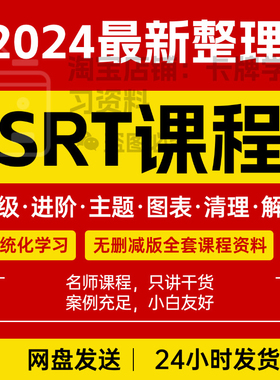 2024年 SRT课程初级进阶疗yu课程视频自学课程含srt图表主题清理
