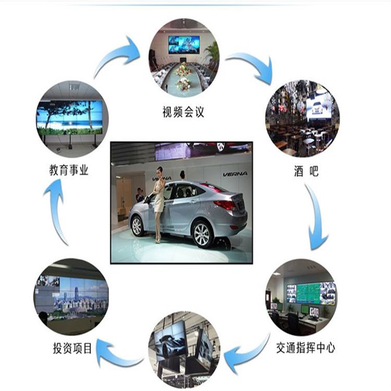 150寸100寸大屏nLED高清酒吧电视墙广告显示器会议监控液晶拼接屏
