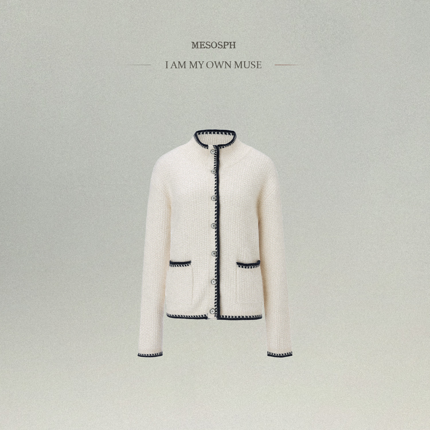 mesosph里沃利长廊 浣熊羊毛混纺密织针织开衫