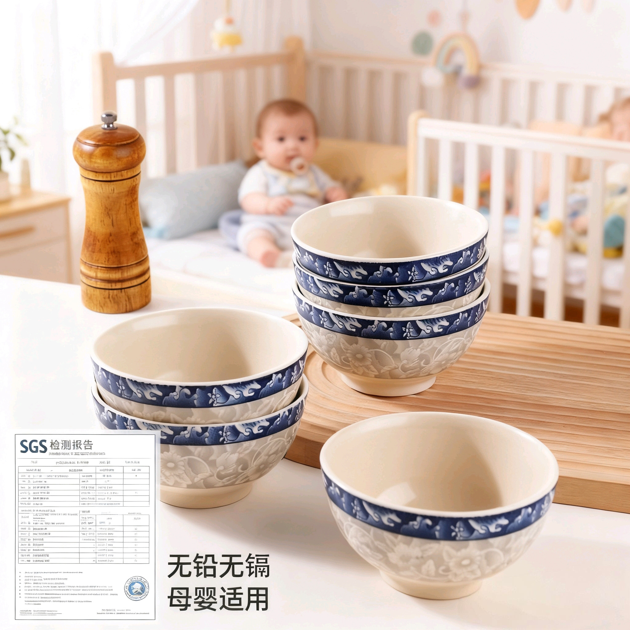 吾安碗瓷中国风大众青花瓷碗