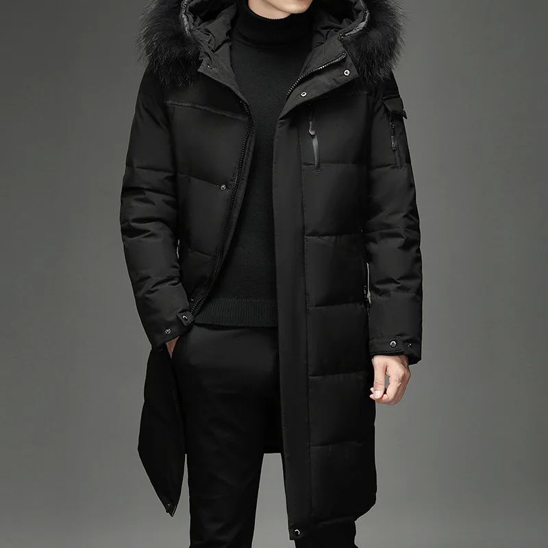 2023 New Male Fashion Long White Duck Hooded Down Parkas Plu 男装 T恤 原图主图