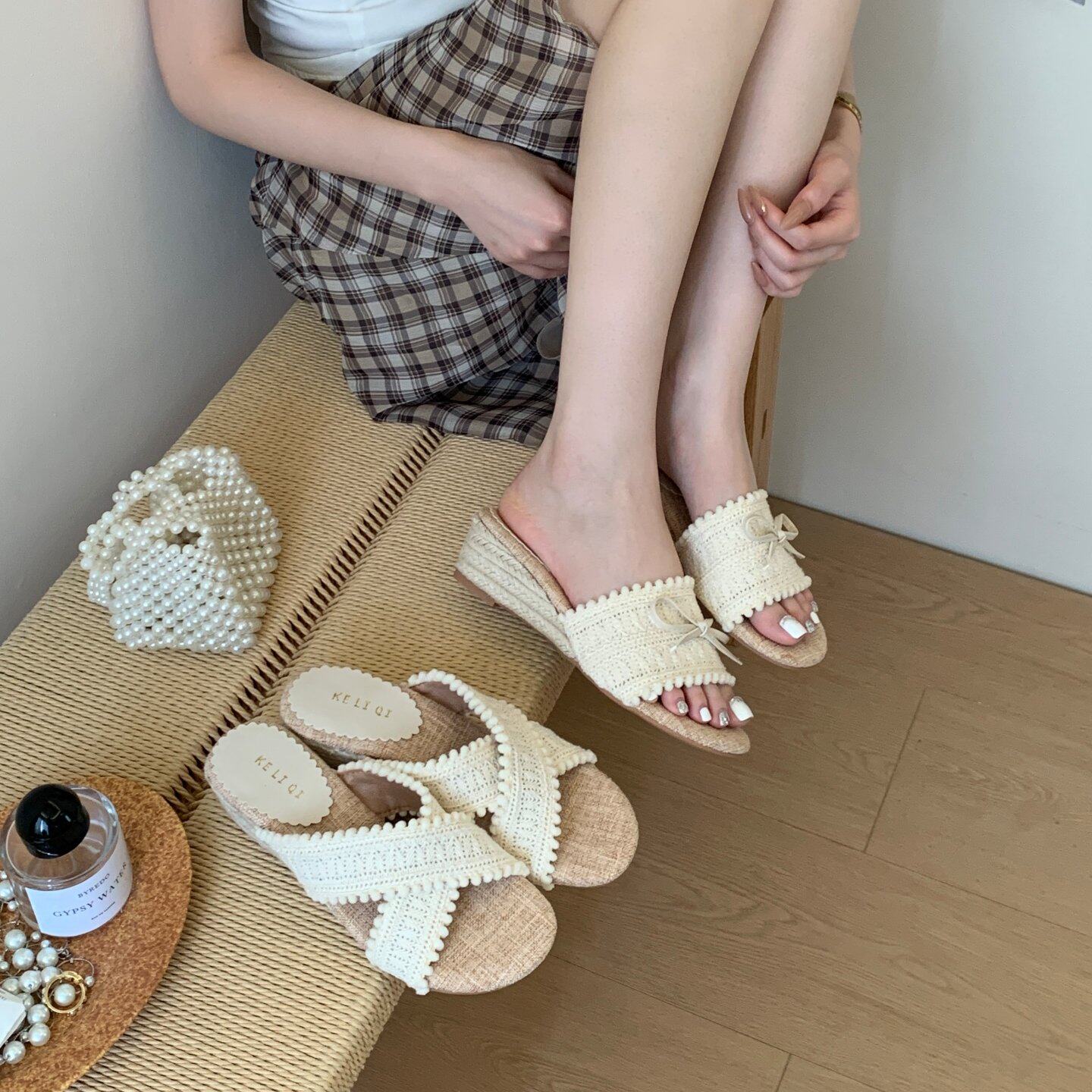 KELIQ韩式编织蝴蝶结一