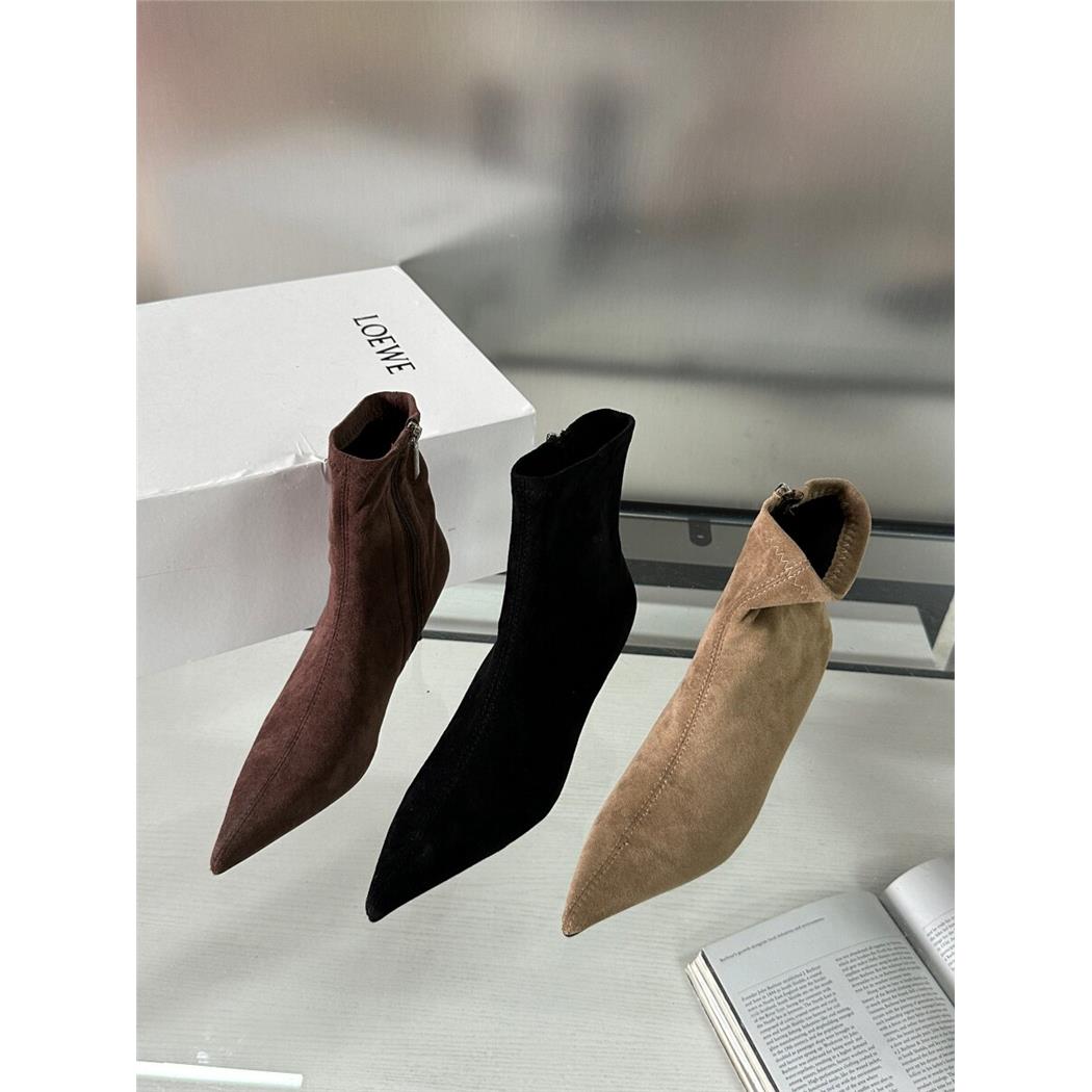 欧美风简约尖头绒面瘦瘦
