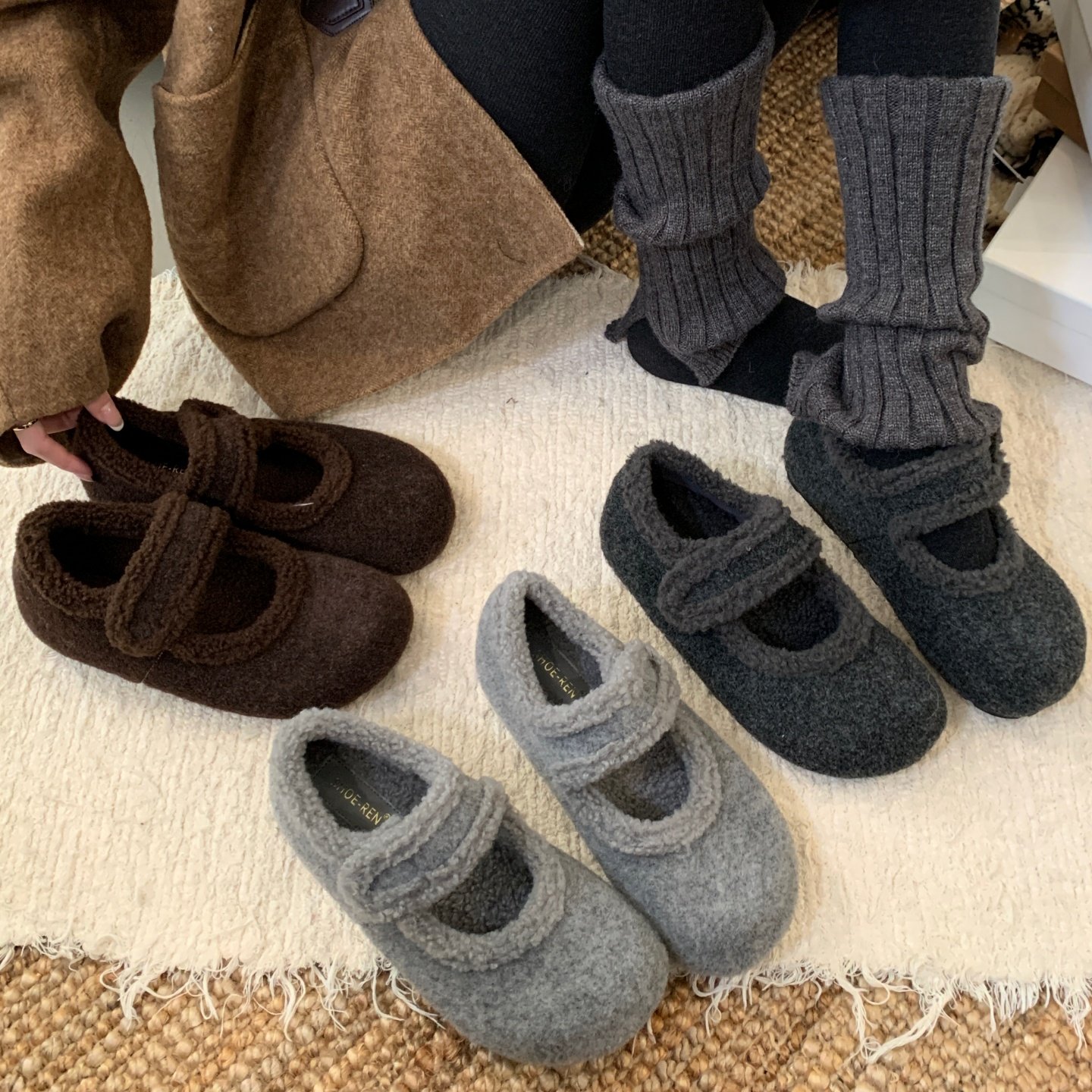 SHOE-REN内增高毛毛鞋女