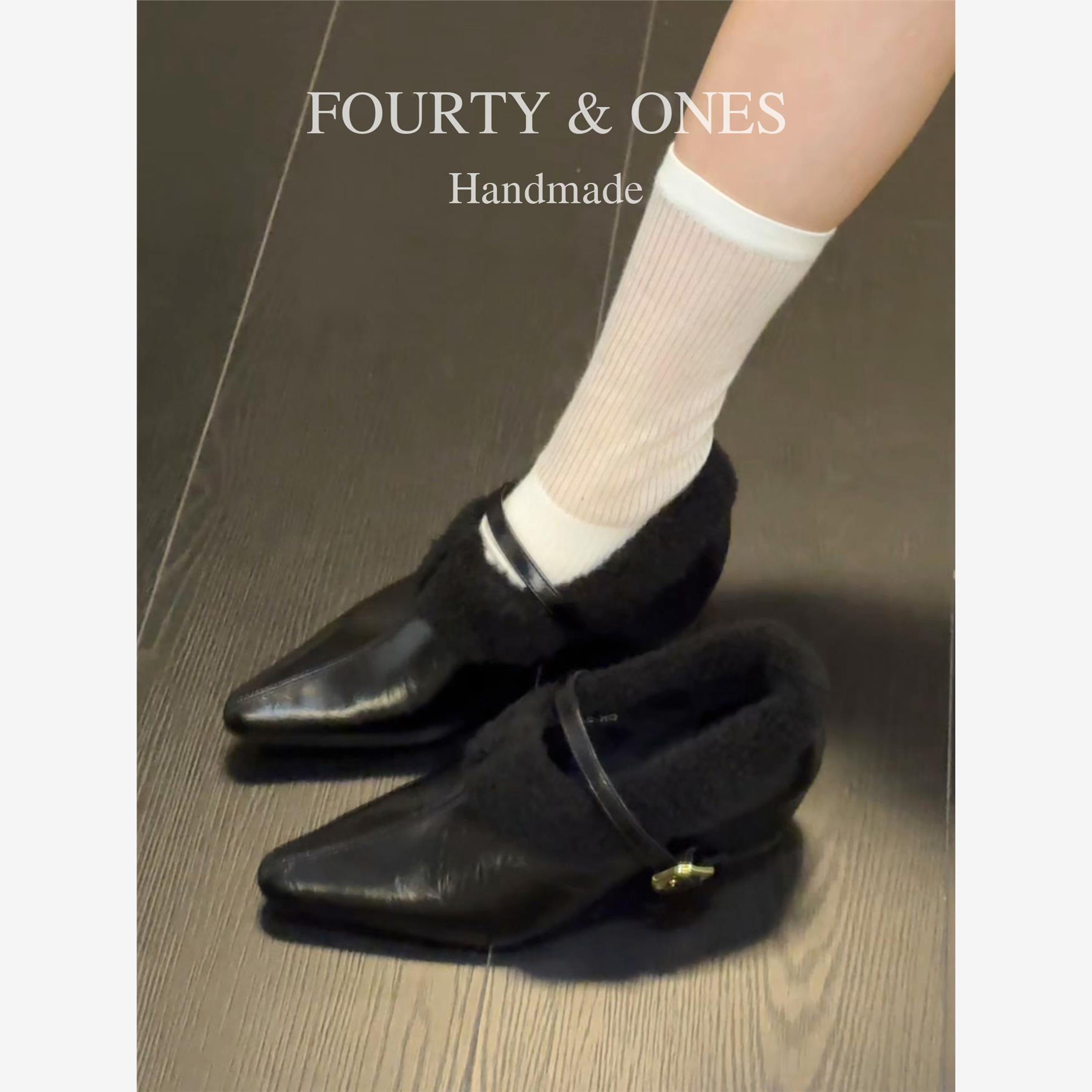 牛皮版~英伦风尖头毛毛乐