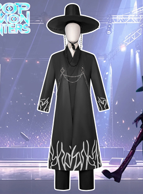 猎魔女团cos服沙加男孩男团秦宇角色扮演cosplay服儿童黑色打歌服