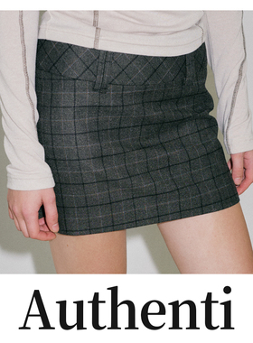 复古暗格修身辣妹短裙AUSK305