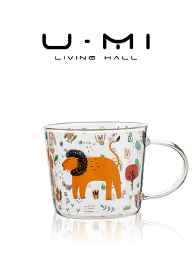 U Mi LIVING·草原|杯具高硼硅玻璃杯带刻度牛奶杯儿童早餐杯家用