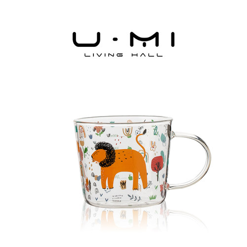U Mi LIVING·草原|杯具高硼硅玻璃杯带刻度牛奶杯儿童早餐杯家用
