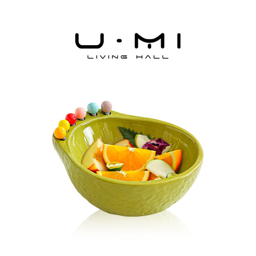 U Mi LIVING · 青屿|果盘牛油果造型果碗家用客厅茶几水果叉套装