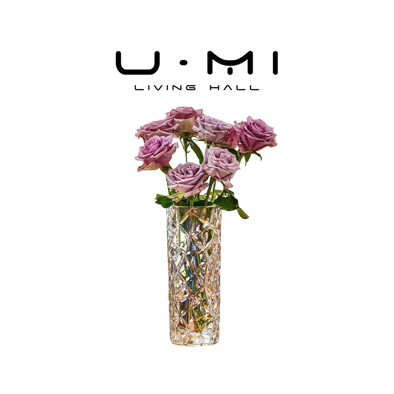 U Mi LIVING·金瑾|花瓶家用加厚透明玻璃鲜花水养装饰摆件高级感
