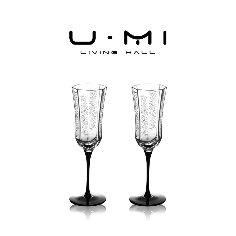 U Mi LIVING · 黑天鹅 | 香槟杯法式轻奢中古玻璃高脚杯红酒杯,餐饮具,甜酒/香槟杯,淘宝优惠券,粉丝福利购,淘宝优惠卷