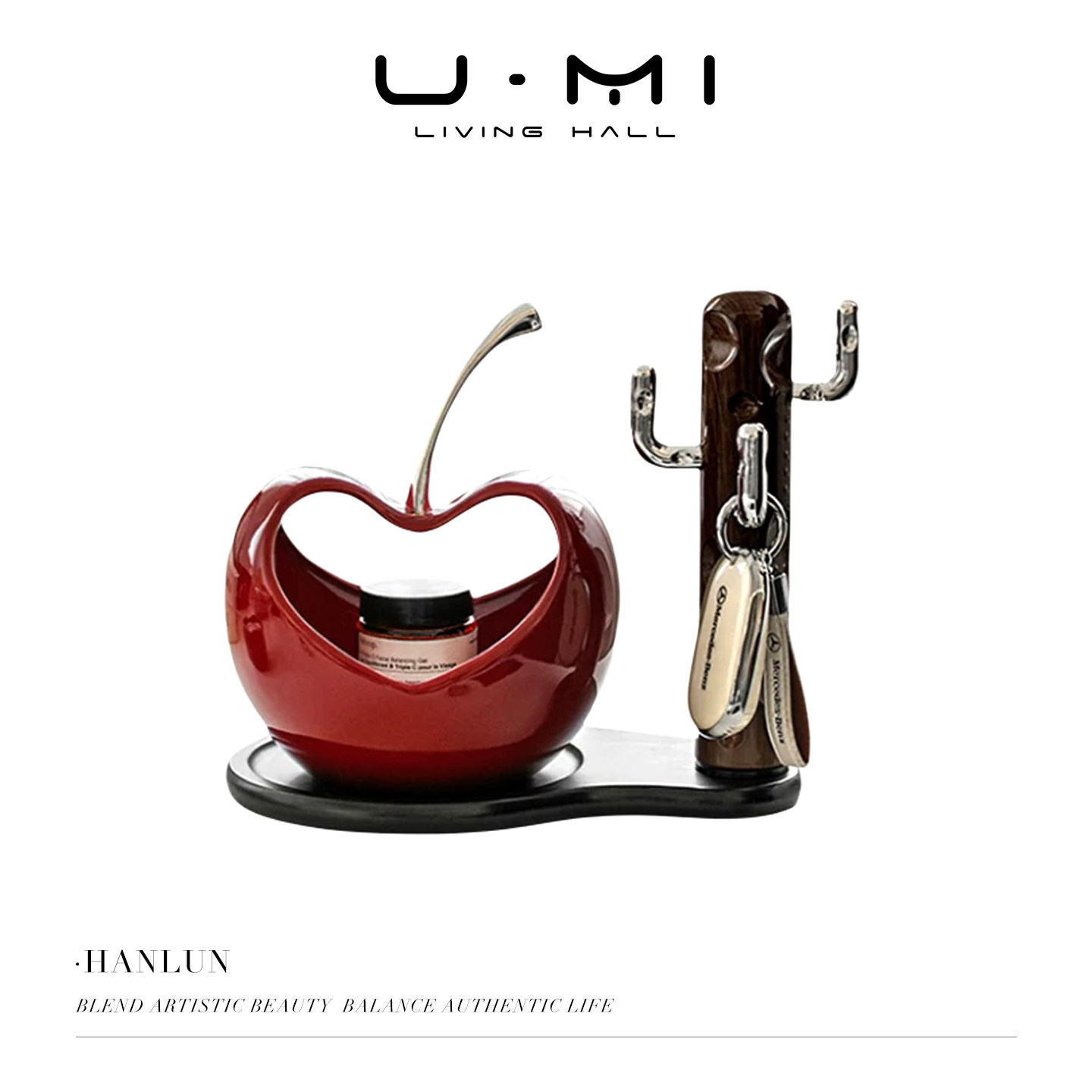 U Mi LIVING · 红桃 | 摆件轻奢红白桃心收纳置物架装饰玄关桌面