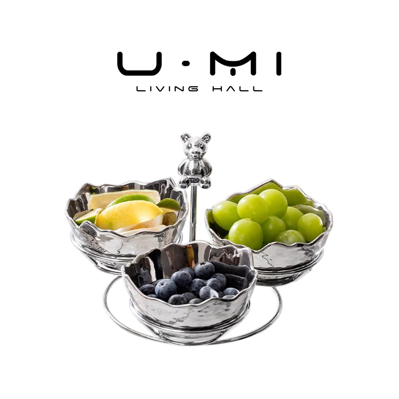 U Mi LIVING · 柏斯|果盘客厅茶几多层水果盘轻奢摆放糖果零食盘